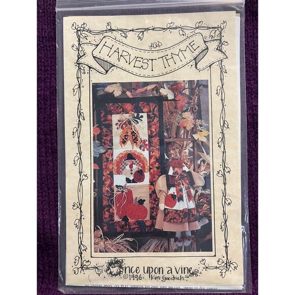 pattern Harvest Thyme autumn wall quilt (12" x 24") matching doll - Picture 1 of 8